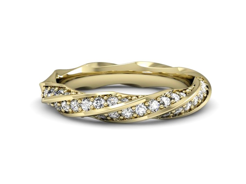 Obrączka z brylantami żółte złoto - p16406z — zdjęcie 2