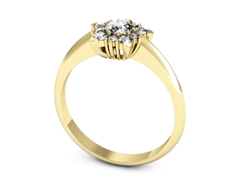 Złoty pierścionek z brylantami żółte złoto - p16407z — zdjęcie 3