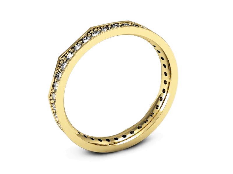 Obrączka z brylantami żółte złoto - p16408z — zdjęcie 3