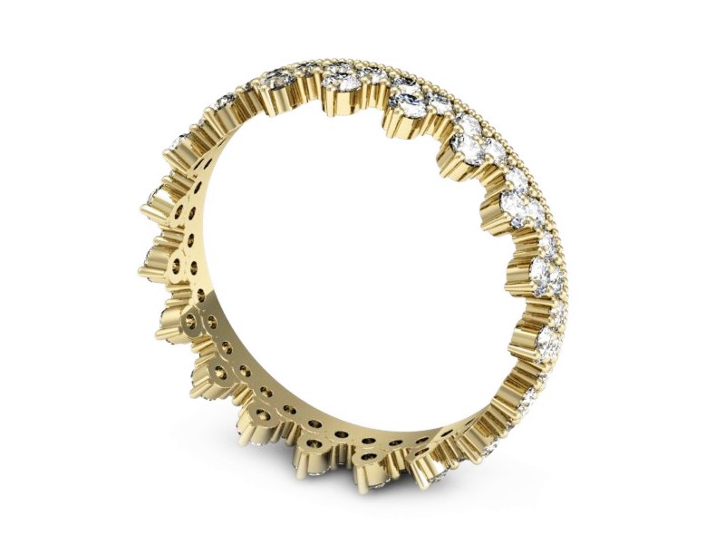 Obrączka ślubna z brylantami żółte złoto - p16409z — zdjęcie 3