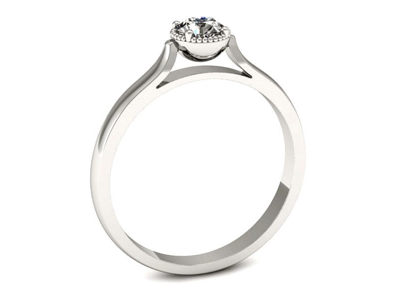 Złoty pierścionek z brylantem białe złoto - p16411b — zdjęcie 3