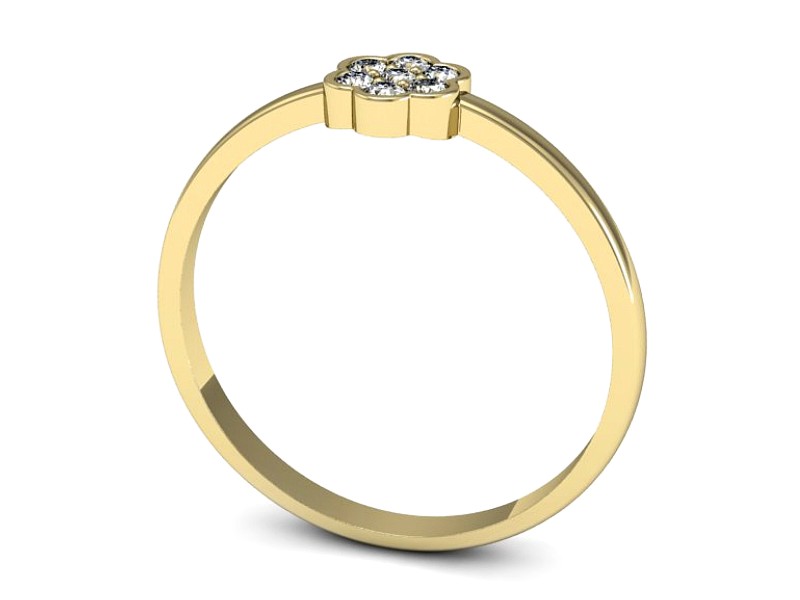 Złoty pierścionek z brylantami żółte złoto - p16412z — zdjęcie 3
