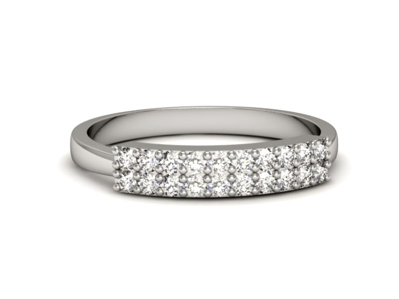 Złoty pierścionek z brylantami białe złoto - p16413b — zdjęcie 2