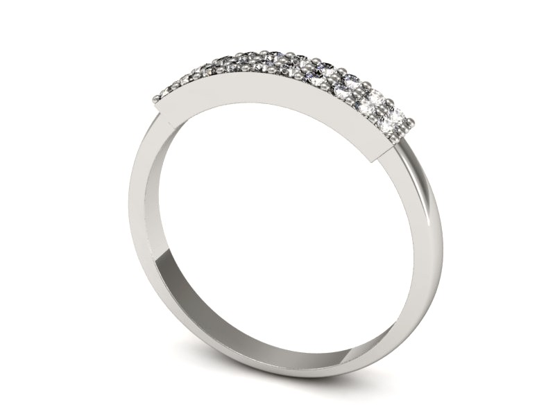Złoty pierścionek z brylantami białe złoto - p16413b — zdjęcie 3