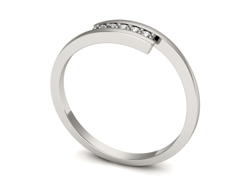 Złoty pierścionek z brylantami białe złoto - p16414b — zdjęcie 3