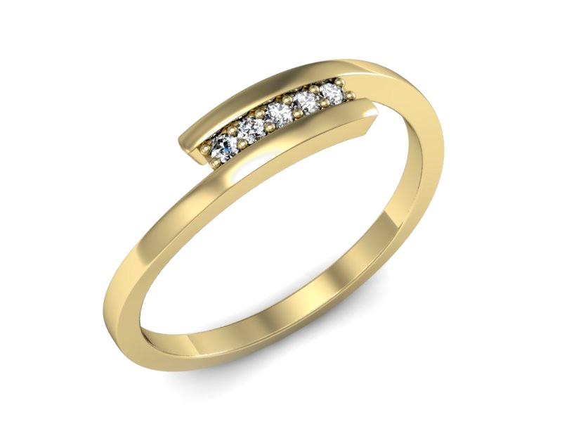 Złoty pierścionek z brylantami żółte złoto - p16414z