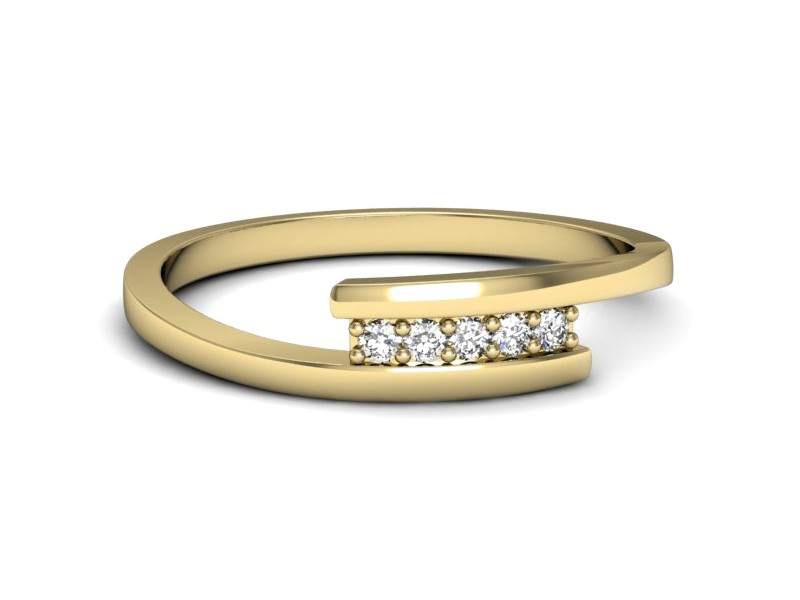 Złoty pierścionek z brylantami żółte złoto - p16414z — zdjęcie 2