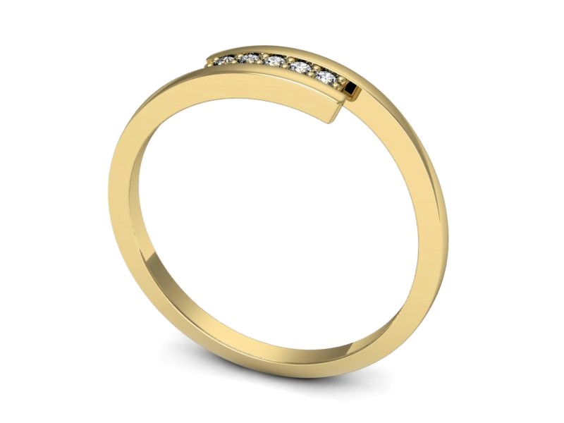 Złoty pierścionek z brylantami żółte złoto - p16414z — zdjęcie 3