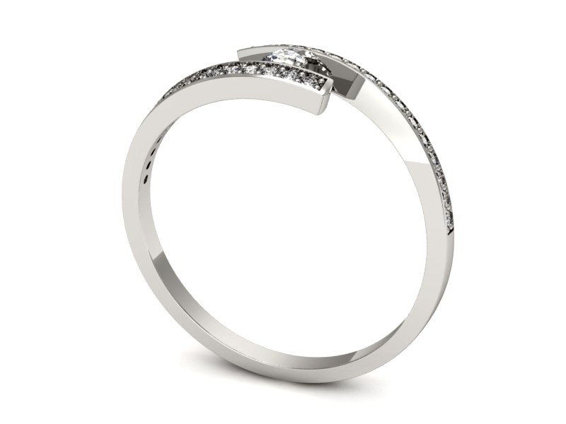 Złoty pierścionek z brylantami białe złoto - p16415b — zdjęcie 3