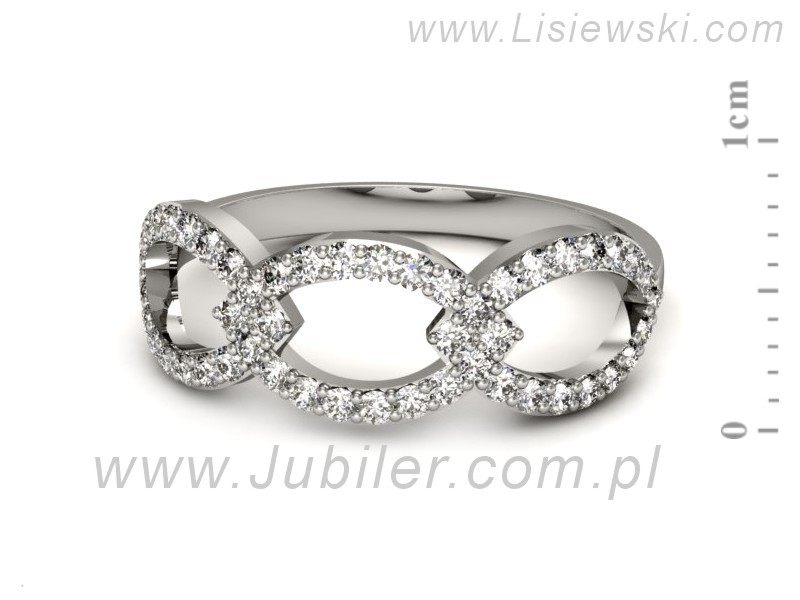 Złoty pierścionek z brylantami białe złoto - p16416b — zdjęcie 2