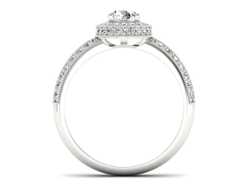 Złoty pierścionek z brylantami białe złoto - p16418b — zdjęcie 2