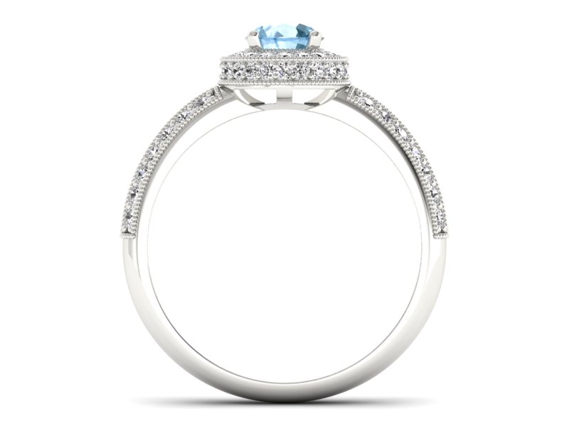 Pierścionek z topazem i brylantami białe złoto - p16418btp — zdjęcie 2