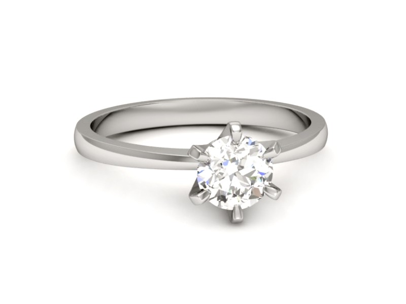 Złoty pierścionek z brylantem białe złoto - p16419b — zdjęcie 2