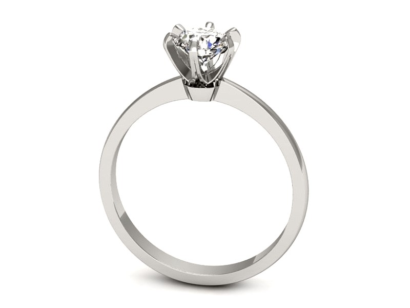 Złoty pierścionek z brylantem białe złoto - p16419b — zdjęcie 3