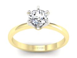 Pierścionek z diamentem żółte i białe złoto - p16419zb