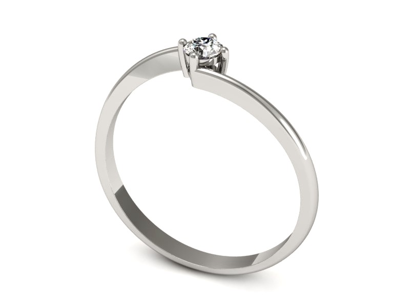 Pierścionek zaręczynowy z brylantem białe złoto - p16420b — zdjęcie 3