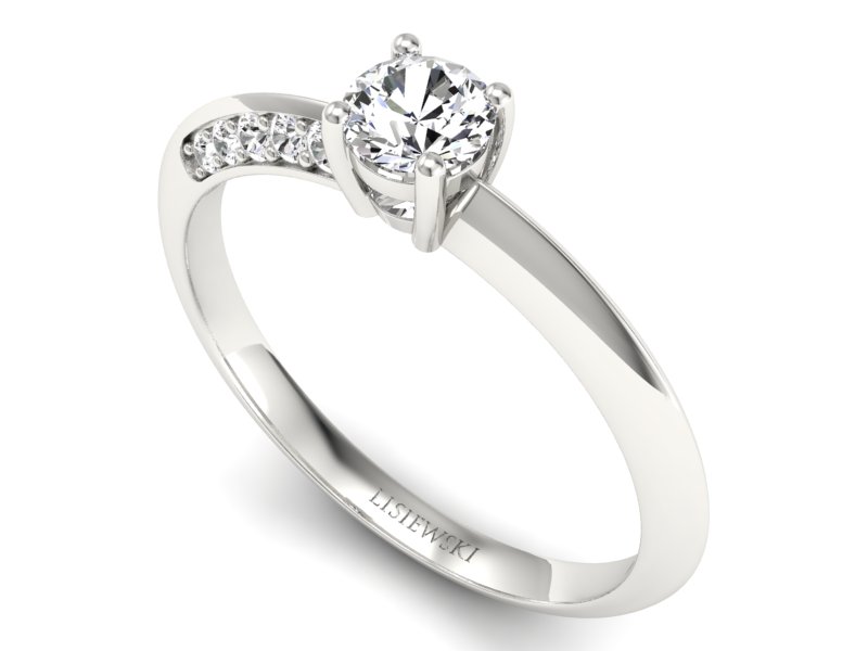 Złoty pierścionek z brylantami białe złoto - p16421b — zdjęcie 3