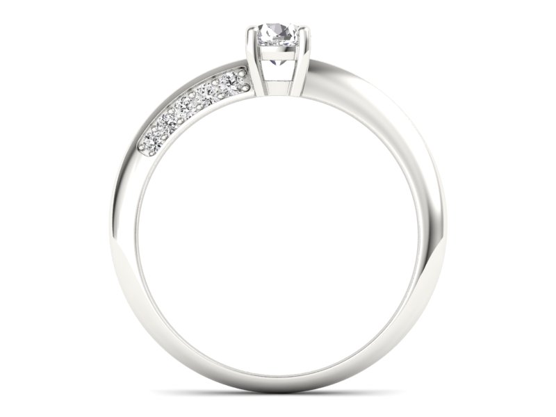 Złoty pierścionek z brylantami białe złoto - p16421b — zdjęcie 2