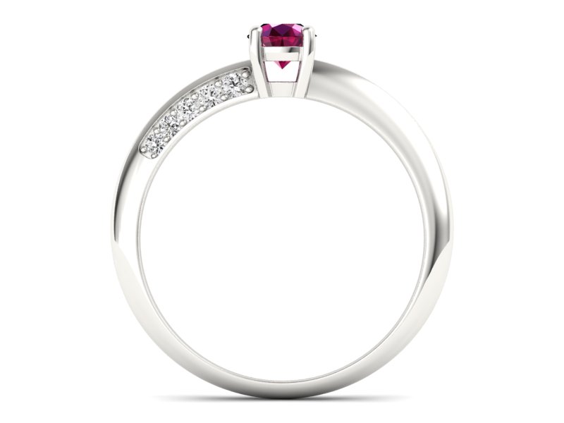 Pierścionek z rubinem i brylantami białe złoto - p16421br — zdjęcie 2