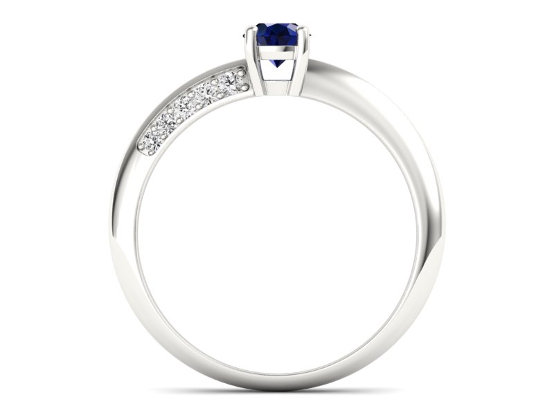 Pierścionek z szafirem i brylantami białe złoto - p16421bsz — zdjęcie 2