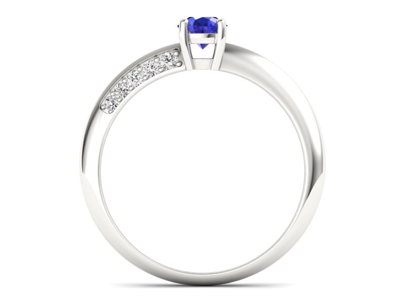 Pierścionek z szafirem i brylantami białe złoto - p16421bszc — zdjęcie 2