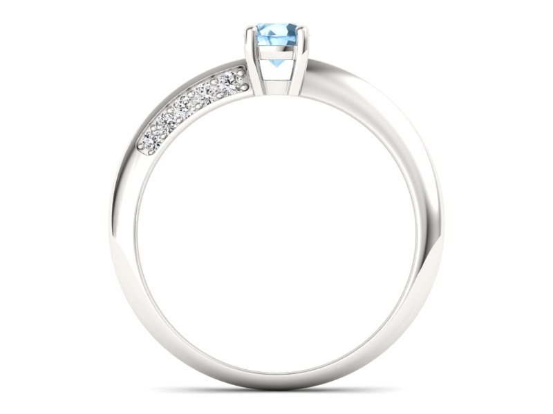Pierścionek z topazem i brylantami białe złoto - p16421btp — zdjęcie 2