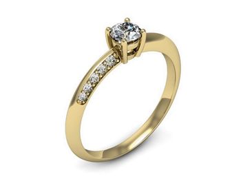 Pierścionek zaręczynowy z brylantami żółte złoto - p16421z - 1