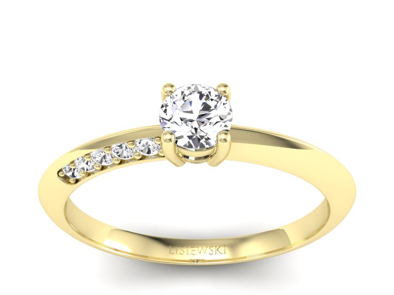 Pierścionek zaręczynowy z brylantami żółte złoto - p16421z