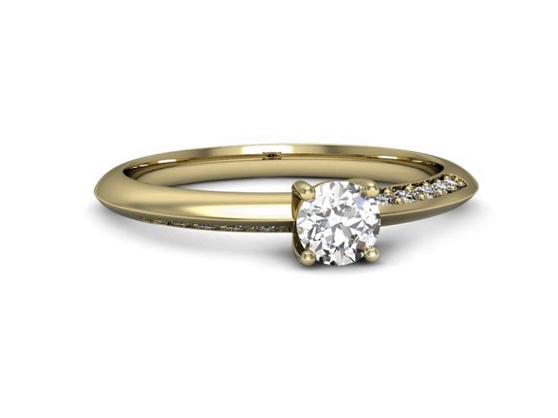 Pierścionek zaręczynowy z brylantami żółte złoto próba 585 - p16421z - 2