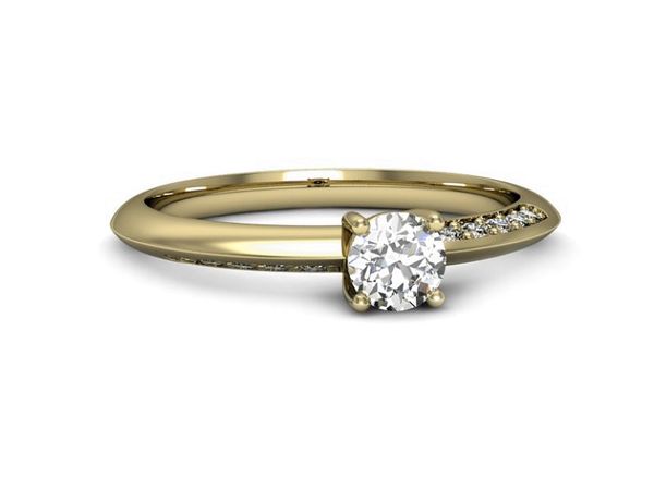 Pierścionek zaręczynowy z brylantami żółte złoto próba 585 - p16421z