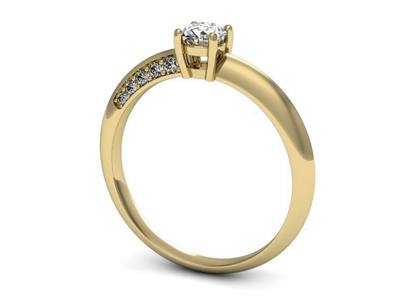 Pierścionek zaręczynowy z brylantami żółte złoto próba 585 - p16421z - 3