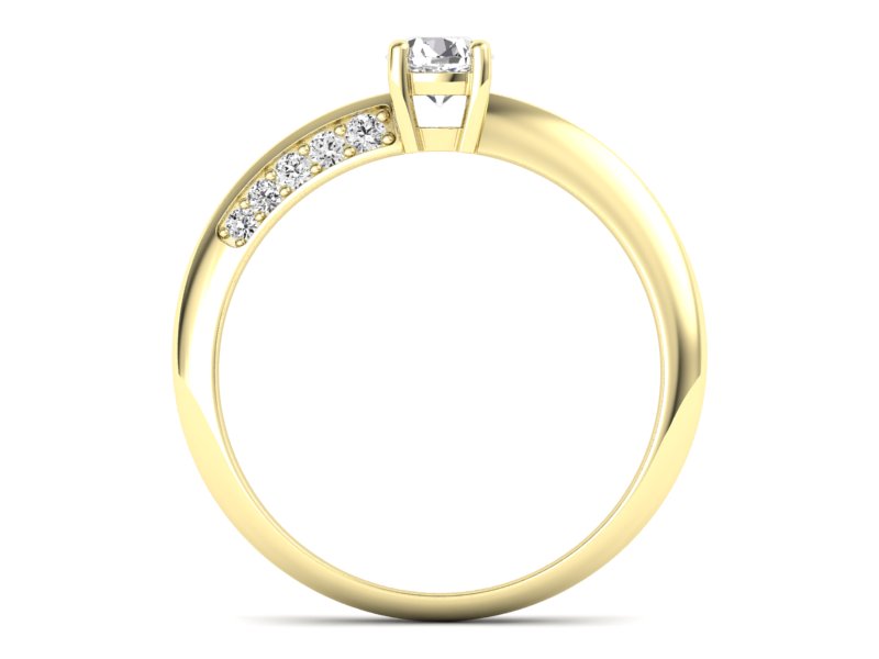 Pierścionek zaręczynowy z brylantami żółte złoto - p16421z — zdjęcie 2