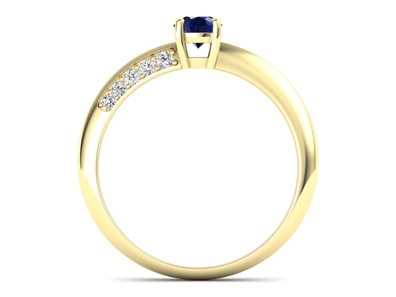 Złoty pierścionek z szafirem i brylantami - p16421zsz — zdjęcie 2