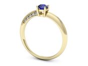 Złoty pierścionek z szafirem i diamentami - p16421zszc - 3