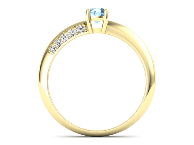 Złoty pierścionek z topazem i brylantami - p16421ztp — zdjęcie 3