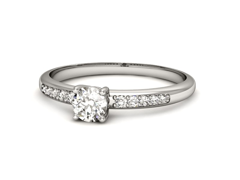 Złoty pierścionek z brylantami białe złoto - p16422b — zdjęcie 2