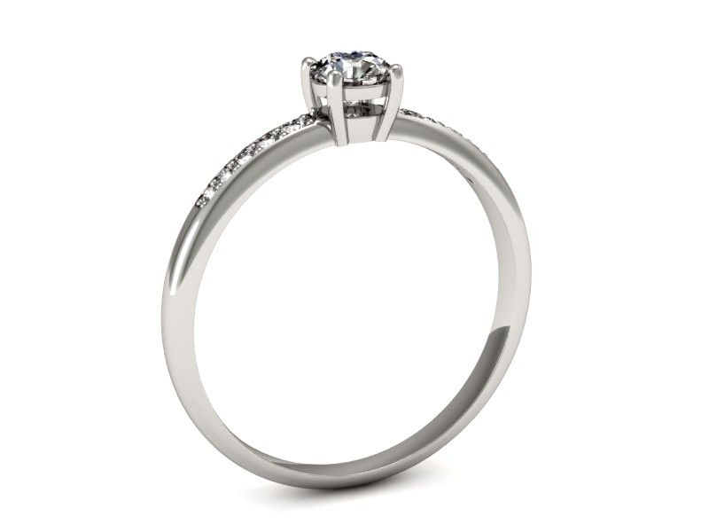 Złoty pierścionek z brylantami białe złoto - p16422b — zdjęcie 3