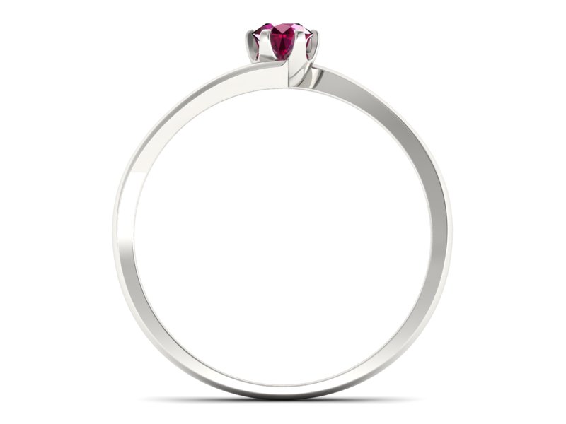 Złoty pierścionek białe złoto z rubinem - p16423br — zdjęcie 2