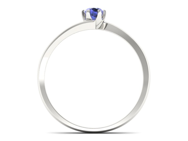 Złoty pierścionek z tanzanitem białe złoto - p16423bt — zdjęcie 2