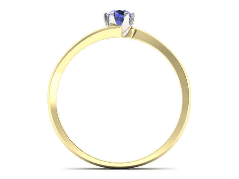 Pierścionek z tanzanitem żółte białe złoto - p16423zbt — zdjęcie 2
