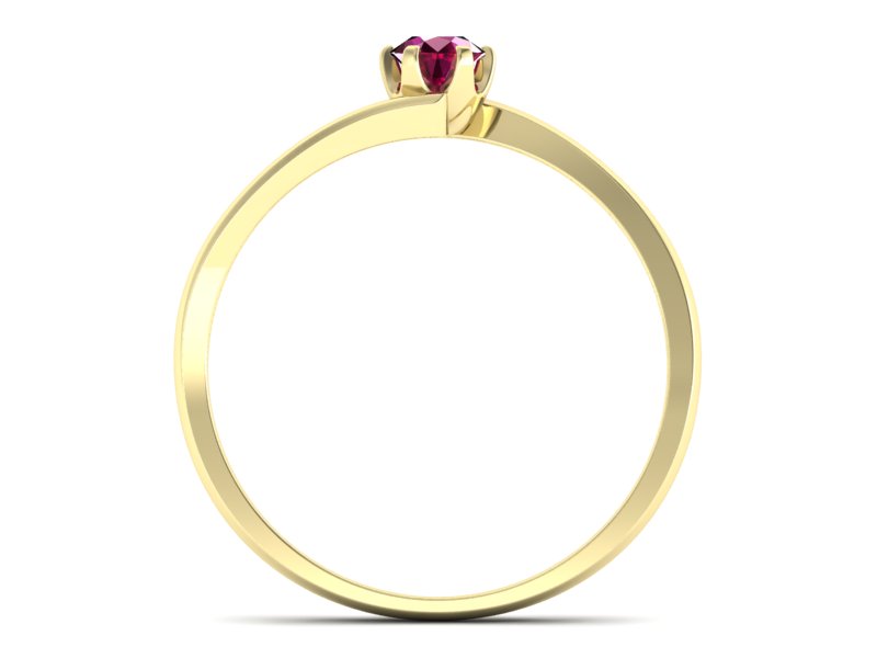 Złoty pierścionek z rubinem żółte złoto - p16423zr — zdjęcie 2