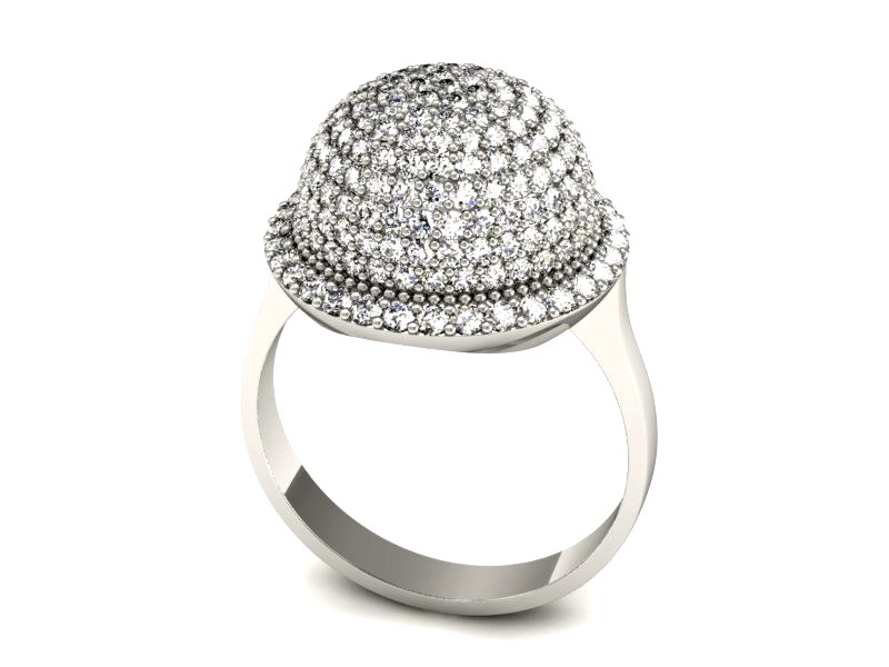 Złoty pierścionek z brylantami białe złoto - p16426b — zdjęcie 3