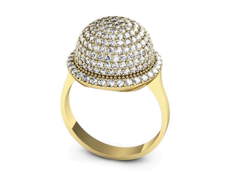 Złoty pierścionek z brylantami żółte złoto - p16426z — zdjęcie 3