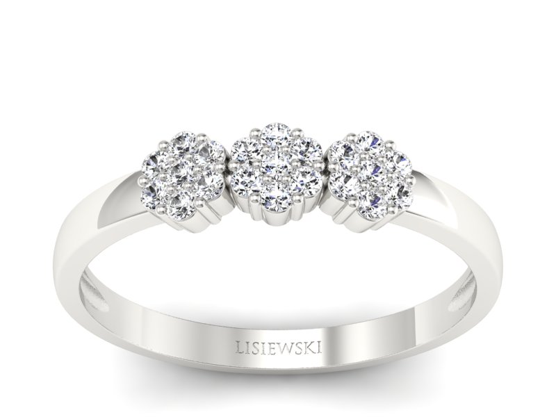 Pierścionek zaręczynowy z diamentami - p16428b