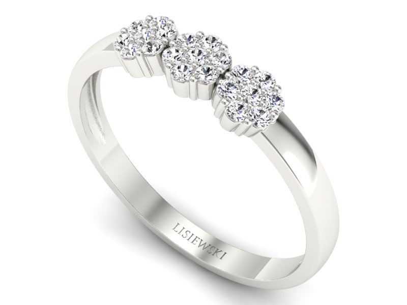 Pierścionek zaręczynowy z diamentami - p16428b — zdjęcie 3