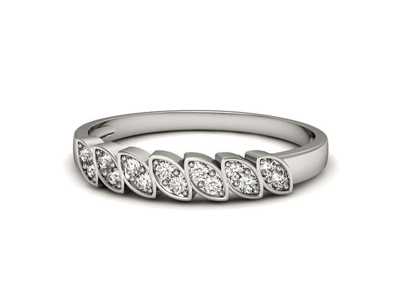 Złoty pierścionek z brylantami białe złoto - p16429b — zdjęcie 2