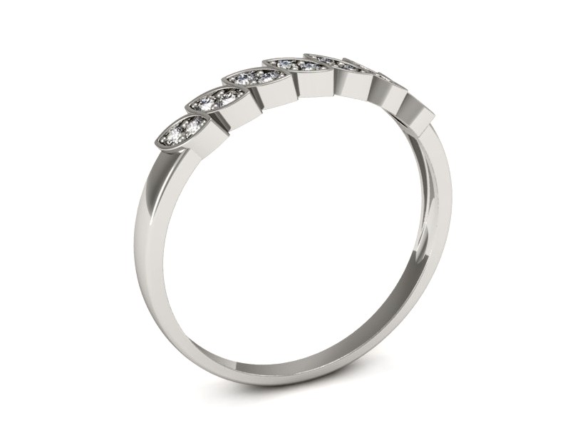 Złoty pierścionek z brylantami białe złoto - p16429b — zdjęcie 3