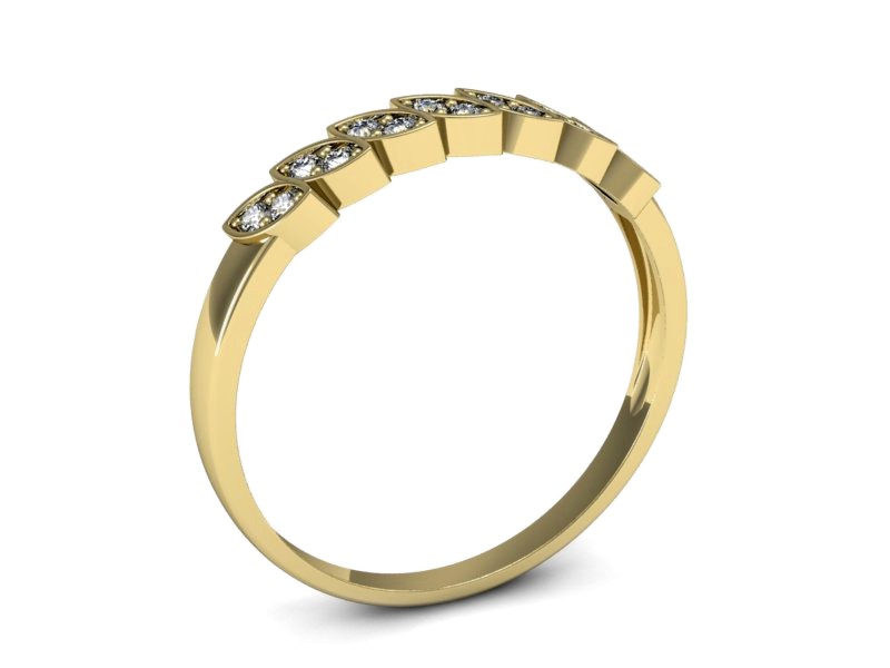 Złoty pierścionek z brylantami żółte złoto - p16429z — zdjęcie 3