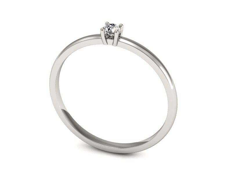 Złoty pierścionek z brylantem białe złoto - p16430b — zdjęcie 3