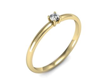 Pierścionek zaręczynowy z brylantem żółte złoto - p16430z - 1